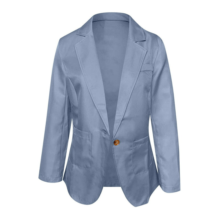 Olyvenn Deals Women's Casual Fashion Printed Pocket Zippered Coat Winter  Fall Long Sleeve Hoodless Casual Outwear Coats for Women 2023 Trendy Blue  12 