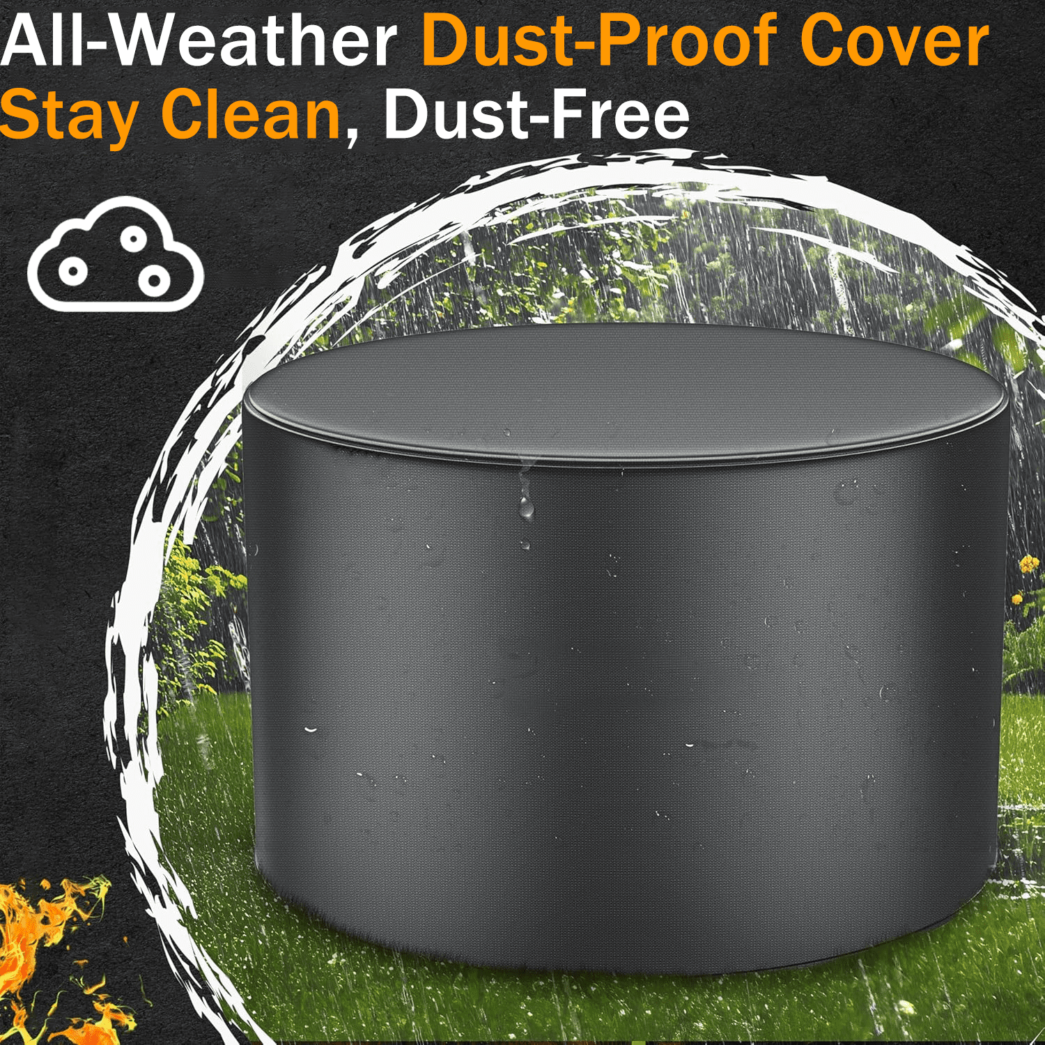 52" Fire Pits for Outside, Foldable Fire Pits with 26" Fire Stove and Table, Cold-Rolled Steel Fire Pit Tables with BBQ Net, Poker, Grill Brush and Protective Cover
