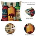 thumbnail image 6 of RKSupls Throw Pillow Covers, Whiskey Bourbon Bottles Tin Pillow Case Decoration, Linen Cushion Covers for Couch Sofa Bedroom Living Room Holiday Home Decor,18x18in, 6 of 6