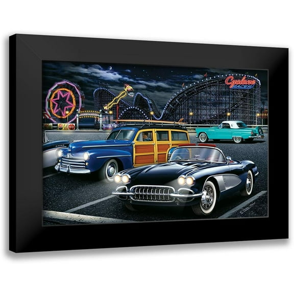 Flint, Helen 14x11 Black Modern Framed Museum Art Print Titled - Diners and Cars III