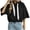 Black, variant on Hoodies for Women 3/4 SleevesSweatshirt Fashion Trendy Wide Drawstring Front Pocket Short Cut Fall Outfits, S-2XL