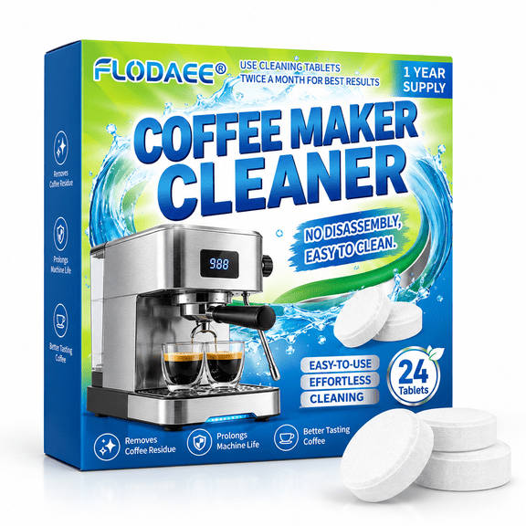 Coffee Machine Cleaner and Descaler, Espresso Machine Cleaning Tablets, Universal Descaling Tablet for Drip and Single Serve Equipment Maintenance, 24 Tablets