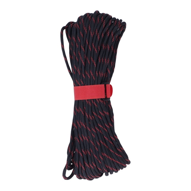 Parachute Rope, Soft and Strong Paracord High Load Capacity Light Weight for Tent Black,Black Red