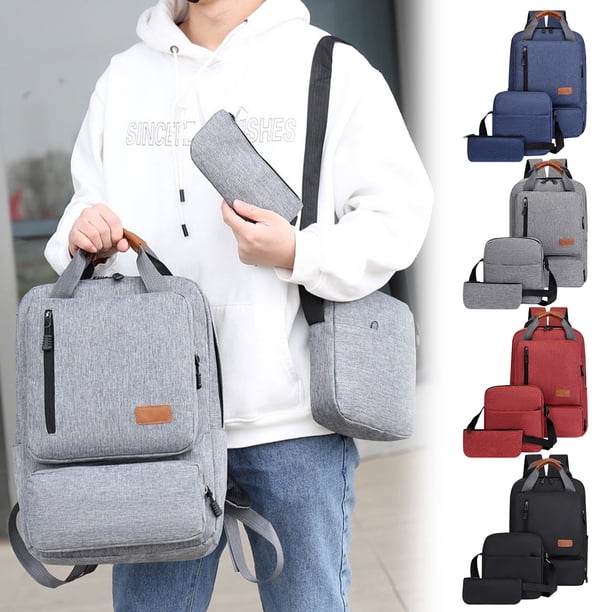 Conjunto de mochila de 3 piezas - Mochila de viaje de gran capacidad, bandolera y tote - Poliéster resistente al agua para uso universitario, empresarial y al aire libre