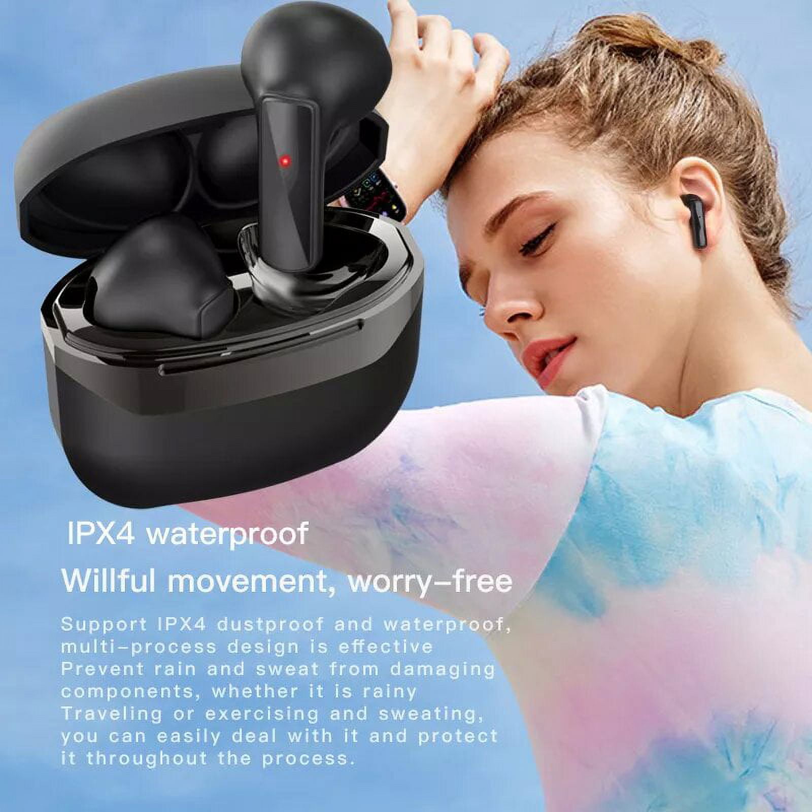 TWS Bluetooth 5.1 True Wireless Earphones with Charging Case Waterproof Volume Control Hands Free Sports Earbuds for IOS/Android
