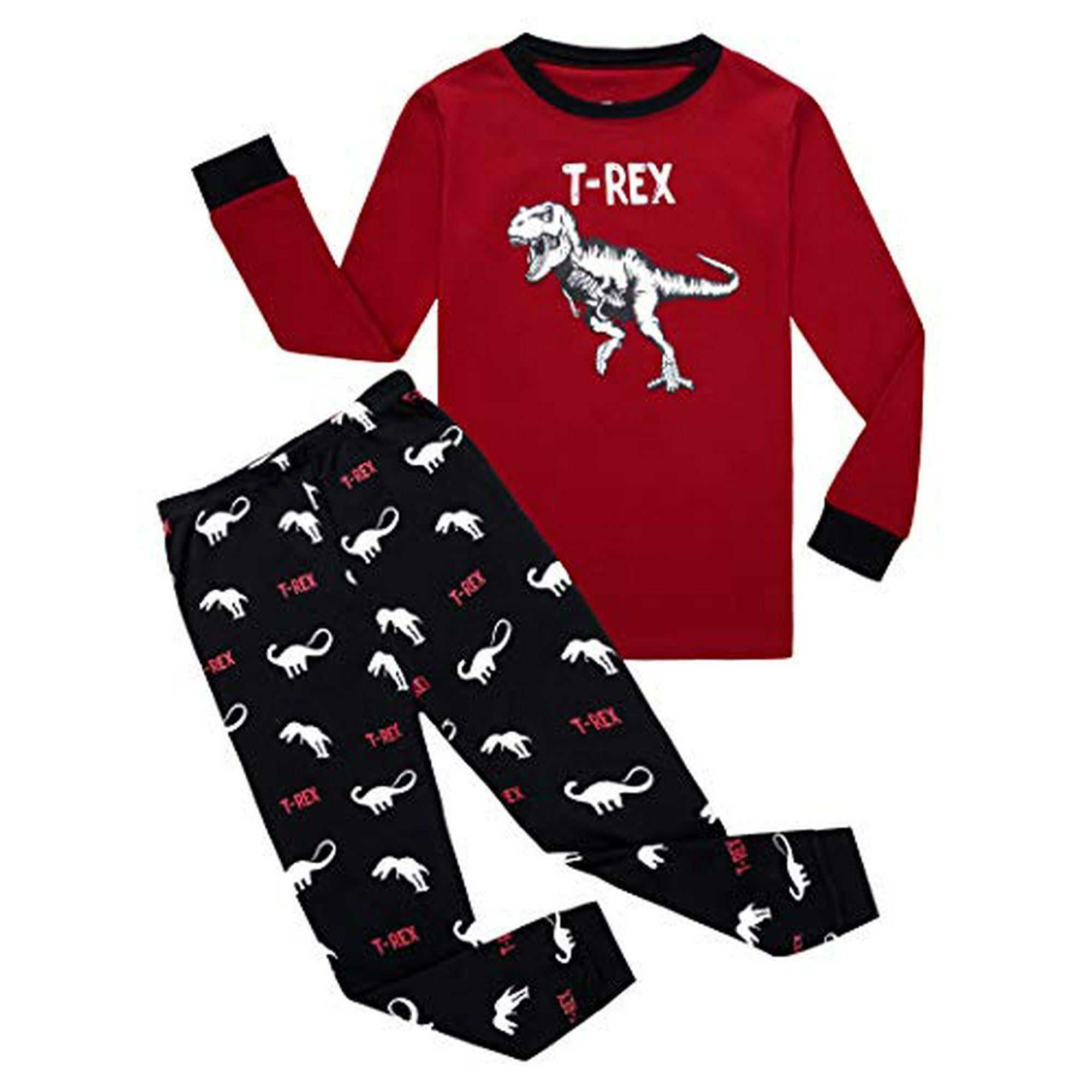 See Pic Dinosaur Big Boys Long Sleeve Pajamas 100 Cotton Pjs Kids Sleepwears Size 12 Other