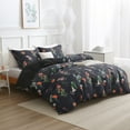 thumbnail image 2 of Duvet Cover Set Queen Comforter Cover Set,3-Piece Floral Duvet Cover Set Bedding Sets Queen Black Comforter Cover Set Soft Microfiber Bedding Set with 2 Pillow Cases, 2 of 4