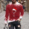 thumbnail image 1 of Blusas y camisas de manga larga y cuello redondo para hombre, camisetas casuales con estampado de moda y cuello redondo, blusas de licra de manga corta para hombre., 1 of 5