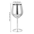 thumbnail image 5 of Copa de vino plateada resistente, irrompible, para vino tinto y champán, 500 ml, diseño alto y elegante, 5 of 5