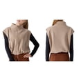 thumbnail image 3 of Chaleco Corto de Forro con Cremallera para Mujer, Abrigo Corto Cálido de Invierno Sin Mangas con Cuello Alto. Leche de Avena S, 3 of 6
