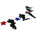 thumbnail image 4 of Pancartas de decoración de soldados patrióticos, decoraciones de fiesta del día conmemorativo del 4 de julio, suministros de decoración de fiesta de camuflaje militar del ejército (negro y EE. UU., 2 juegos) Zhivalor HMHZ965-1, 4 of 6