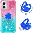 thumbnail image 2 of Gradient Quicksand Case for Motorola Moto G Play 4G (2024) with Ring Kickstand, Bling Sparkle Colorful Soft TPU Liquid Glitter Cover Case for Motorola Moto G Play 4G (2024) JB-Pink Green, 2 of 14