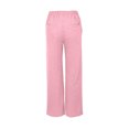 thumbnail image 3 of Fmbrln Womens Trendy Wide Leg Sweatpants Drawstring Elastic Waist Work Pants Casual Baggy Running Athletic Joggers Pants with Pockets Pink XL, 3 of 5