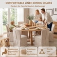 thumbnail image 6 of LEHZROAJ Linen Fabric Upholstered Dining Chairs Set of 4,Modern Armless Side Chair High Back for Dining Room,Living Room,Kitchen(Beige）, 6 of 9