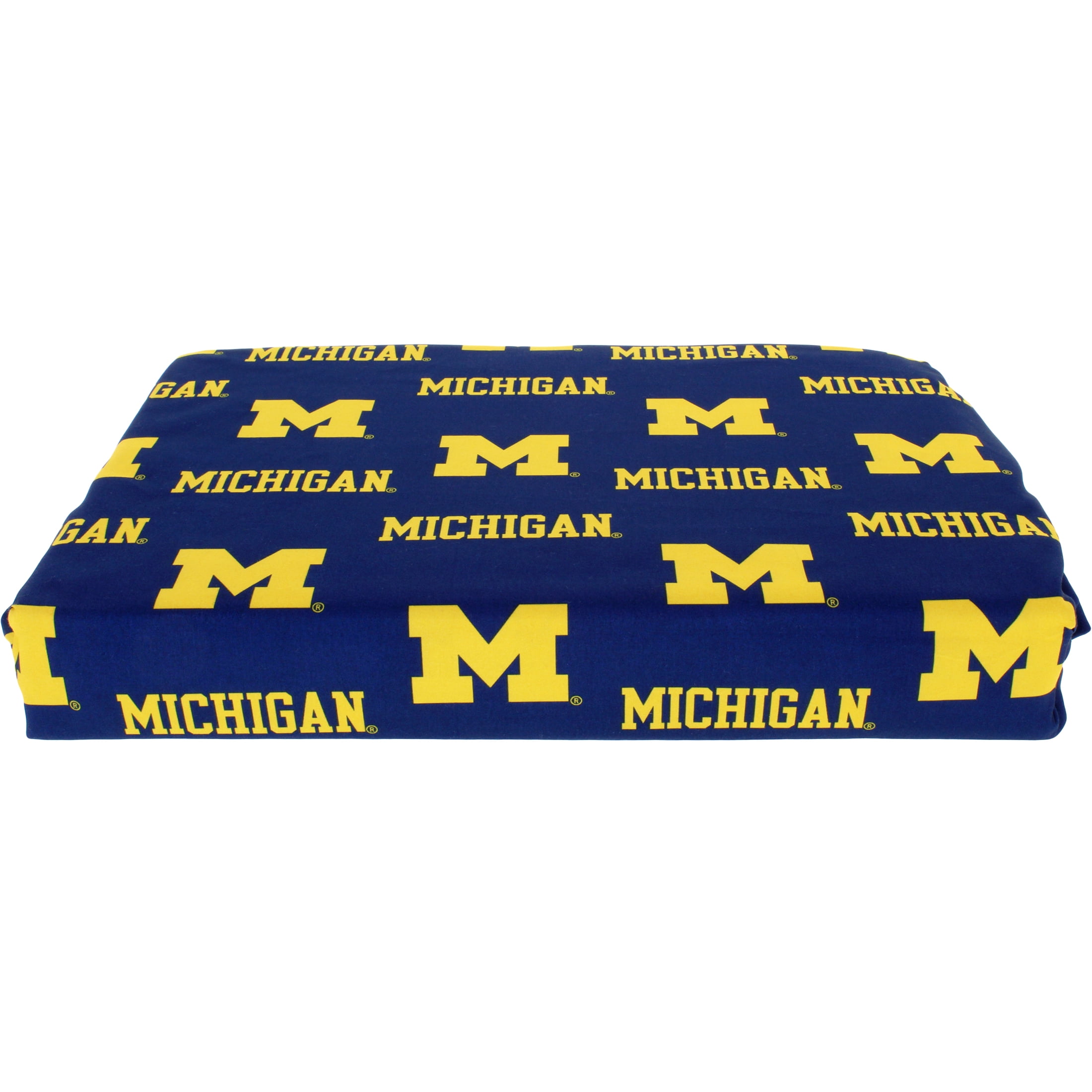 Michigan Wolverines 100% cotton, 3 piece sheet set - flat sheet, fitted sheet, 1 pillow case, Twin, Team Colors