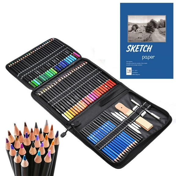 Yammee 96pcs Sketch Drawing Pencils Set Charcoal Oil Colored Pencil for Artist
