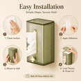 thumbnail image 3 of ABCISI Wall Mounted Tissue Box Holder, Clear Plastic Tissue Dispenser with Adhesive Backing and Dustproof Lid, 8 x 4 x 3 Inch Tissue Storage Box for Bathroom, Kitchen and Living Room, Green, 3 of 7