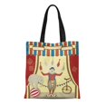 thumbnail image 1 of JSDART Sac Fourre-Tout en Toile Cirque Rouge de Joggles et Éléphant Clown Vintage Sac à Provisions Réutilisable, 1 of 1