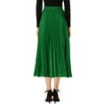 thumbnail image 3 of FALDA MIDI PLEATADA METÁLICA DE CINTURA ELÁSTICA PARA MUJERES CHIC INSPIRE 2XL VERDE, 3 of 8