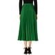 thumbnail image 3 of Falda midi plisada de fiesta para mujeres INSPIRE CHIC, con cintura elástica metálica, talla 3XL, color verde, 3 of 7