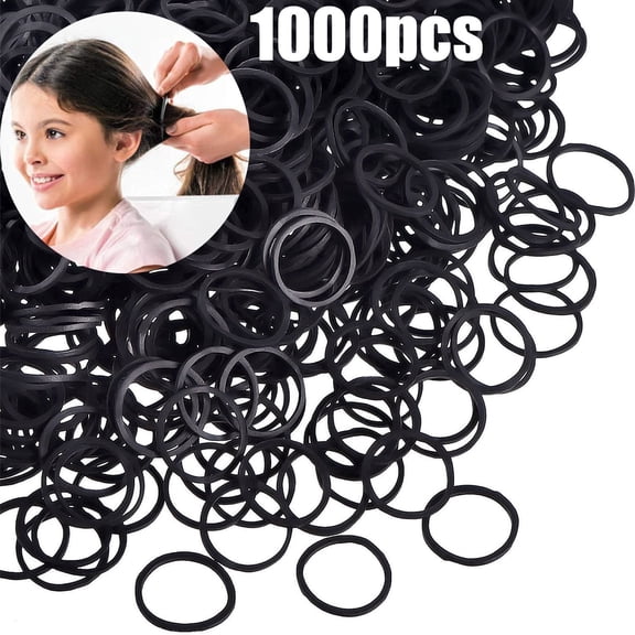 Hair Rope Mini Rubber Bands for Kids Hair Braids and Hairstyles – Soft Elastic Tiny Black Elastic Bands for Wedding and Everyday Styling 1000PCS