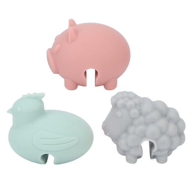 QIILU Pot Clips, Pot Watcher, 3pcs Pot Côté Clips Empêcher Trop-Plein Silicone Mignon Forme Animale Pot Couvercle Levage Clips Cuisine Outils de Cuisson
