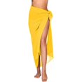 thumbnail image 3 of ALSLIAO Women Bikini Cover Up Swimwear Sheer Beach Wrap Skirt Sarong Pareo Dress Yellow, 3 of 5
