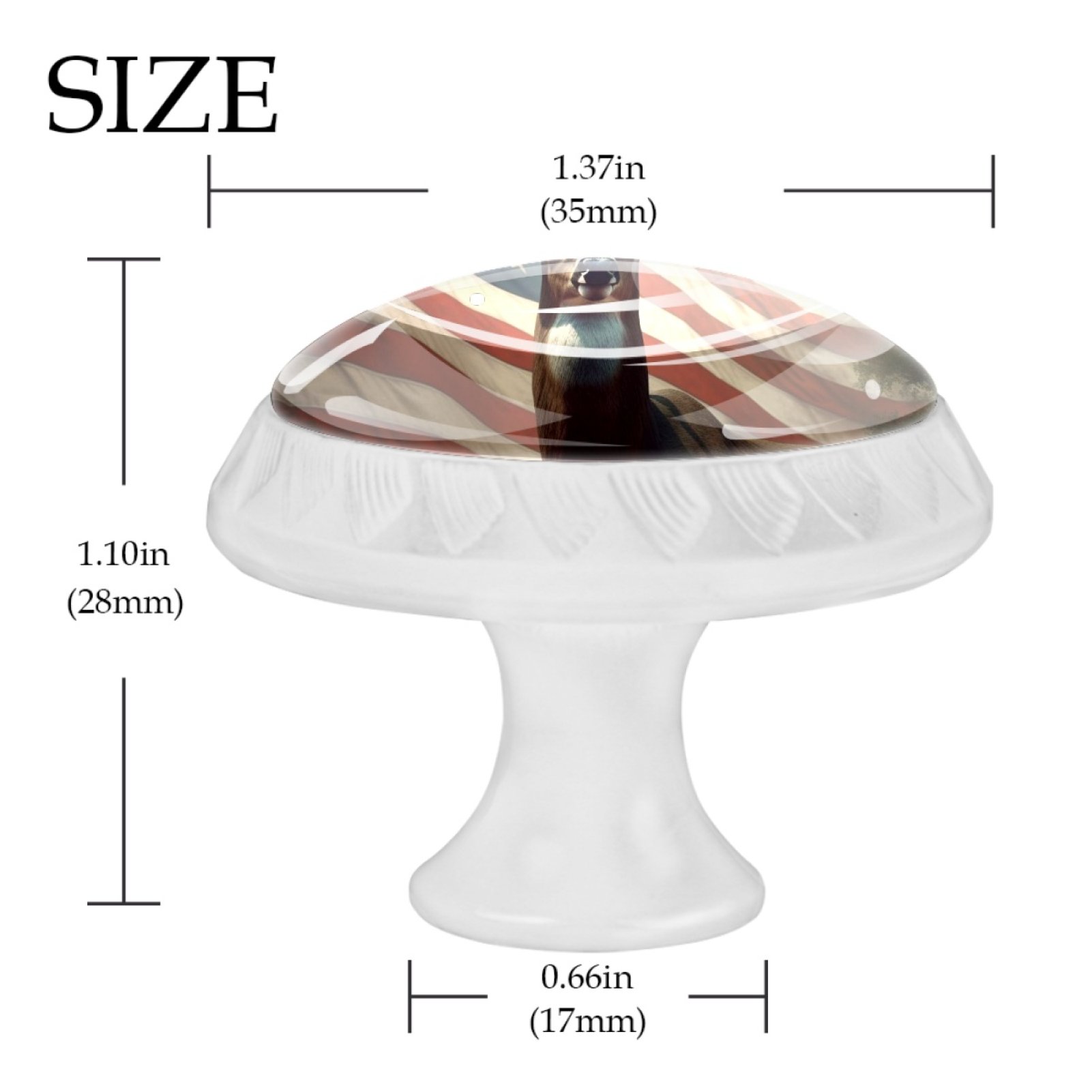 4 Pcs Deer and American Flag Knobs for Kitchen Cabinet Cupboard Dresser Bookcase Drawer Pulls Handles Round Home Decor