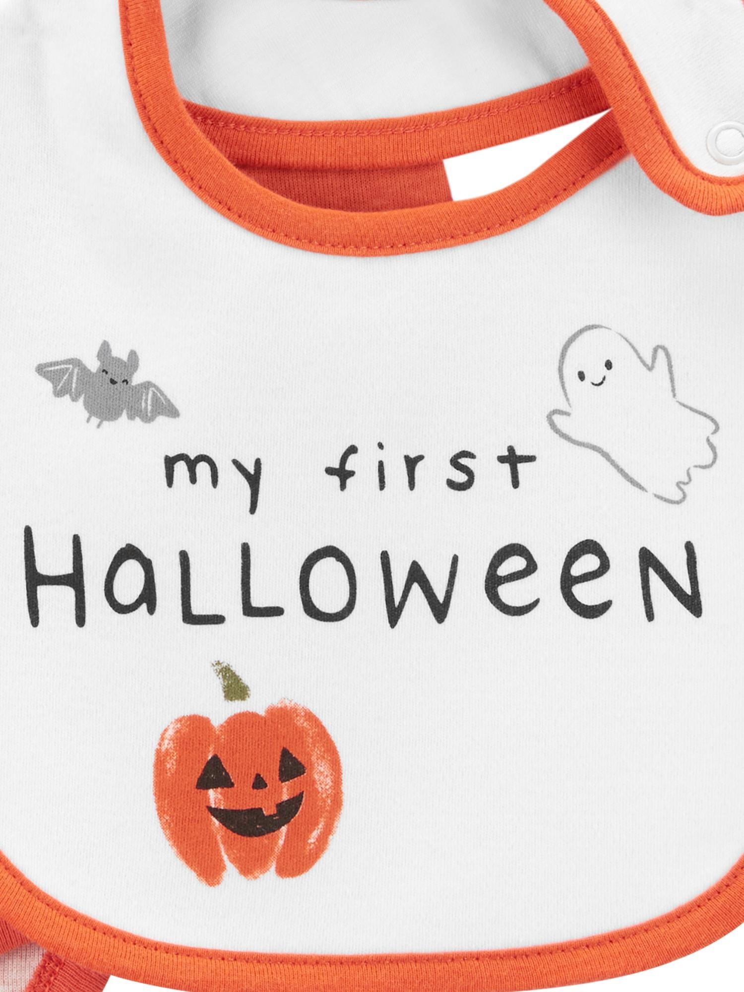 Carter's Child of Mine Baby Unisex Halloween Bodysuit and Bib Set, 2-Piece, Sizes Newborn-24 Months