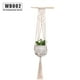 thumbnail image 1 of Yuarrent Cestas colgantes 100 hechas a mano, soporte para plantas, macramé, colgador de plantas, maceta para colgar en la pared interior, soporte para Jardín y Patio No.02 Yuarrent HA001777-02, 1 of 6