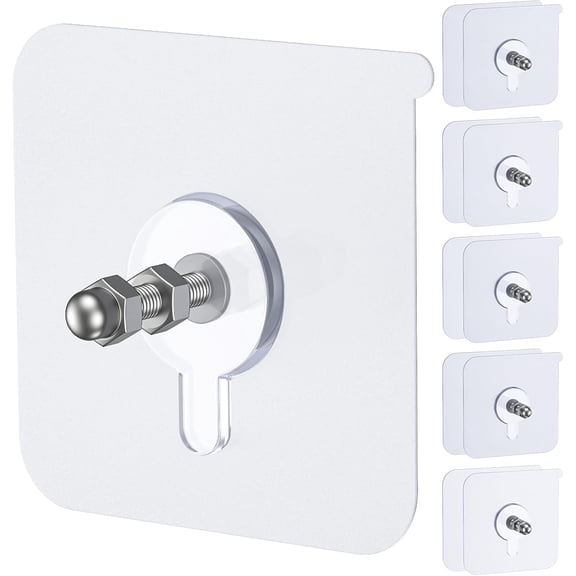 10 Pcs Adhesive Picture Hooks, 16 Mm No Drill Screw Stickers | 11 Lbs Load, 2.2" Size, Heavy Duty Nailless Picture Hangers, Hooks for Hanging Frame Hanger, for Bathroom Kitchen