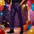 thumbnail image 2 of JAJAHO Mens Slim Fit Dress Pants Sparkly Sequins Formal Evening Party Suit Pants Comfortable Stretch Flat Front Carnival Versatile Trousers, 2 of 7