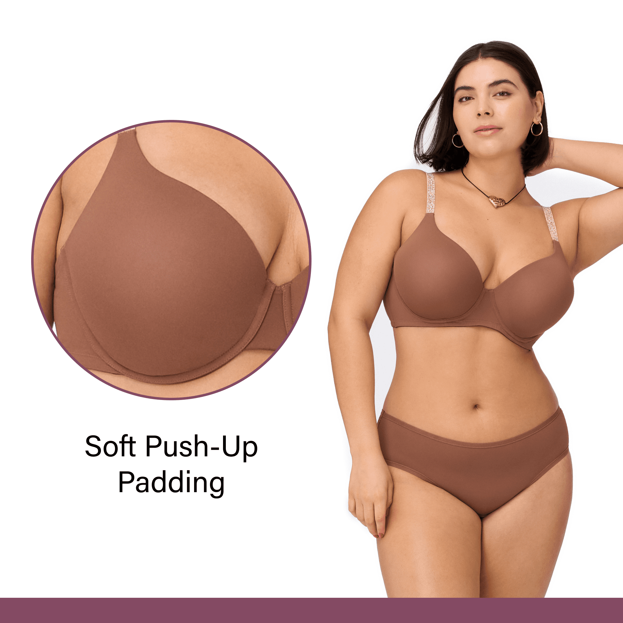 BLAKE & CO. Women's Micro Underwire Push Up Bra with Adjustable Straps, 2-Pack, Sizes 34B-40DD