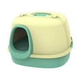 thumbnail image 3 of Bandeja de arena para mascotas con capucha innovadora de caja de gato totalmente cubierta verde, 3 of 8