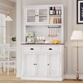 thumbnail image 3 of Danolapsi Kitchen Pantry Storage Cabinet, 71" Tall Wood Pantry with Microwave Stand, Modern Kitchen Hutch Cabinet, Coffee Bar Hutch with Wine Rack for Dining Room, Living Room, 3 of 7