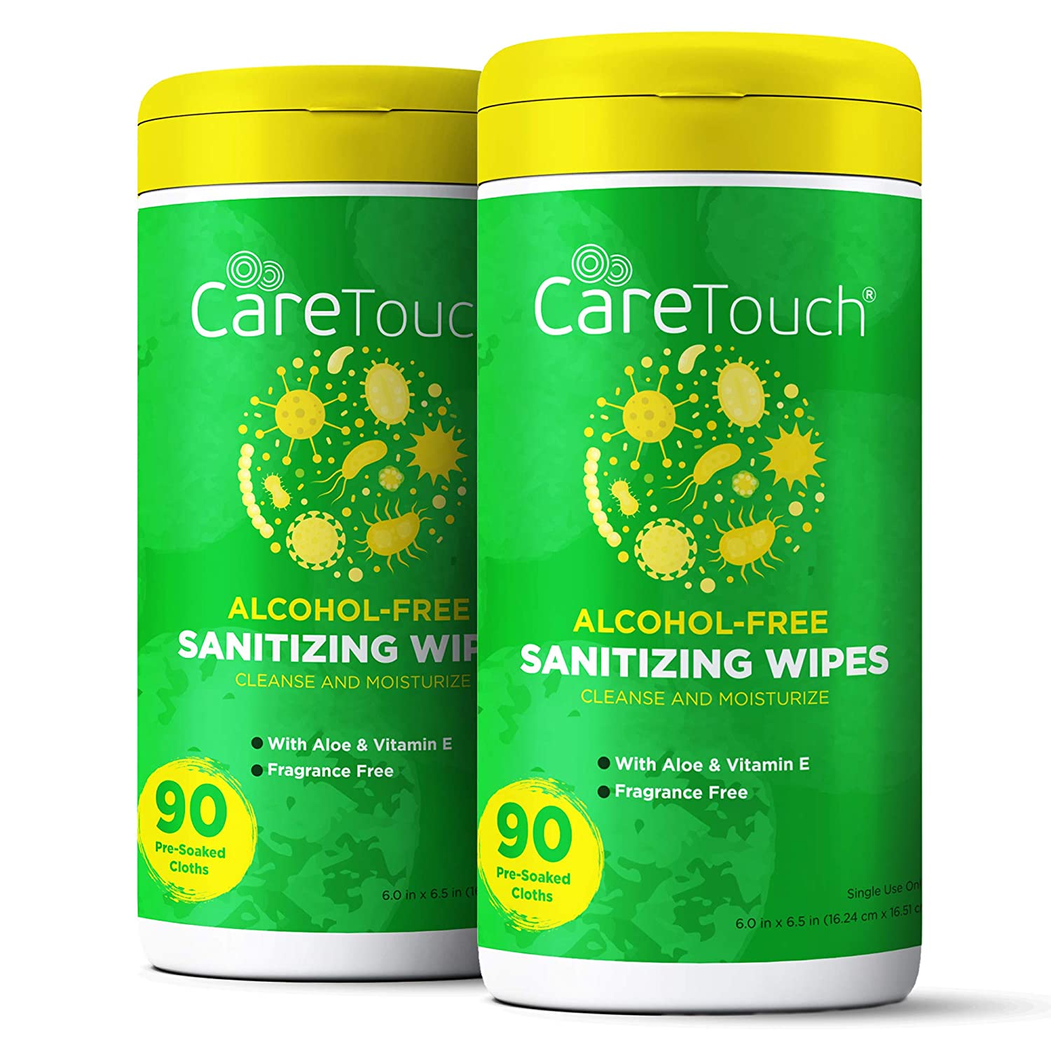 Care Touch AlcoholFree Hand Sanitizing Wipes 2 Canisters 180