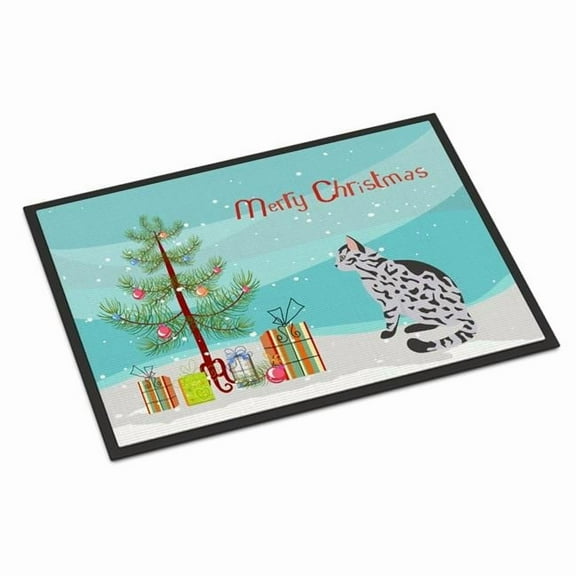 Carolines Treasures CK4791MAT 18 x 27 in. Serengeti Cat Merry Christmas Indoor or Outdoor Mat