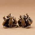 thumbnail image 6 of Jiibva Brass Fox Statue Seven/Nine Tailed Fox Miniature Figurines Desk Ornament Mini Copper Animal Sculpture Home Decor, 6 of 7