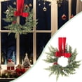 thumbnail image 3 of 10 Pcs 8.66 Inch Mini Christmas Cabinet Wreath, Artificial Rattan Small Wreath with Ribbon Bow & Red Berries, Farmhouse Hanging Ornament for Kitchen, Window, Door Xmas Holiday Decor, 3 of 5