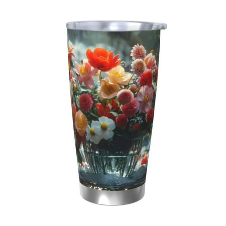

Bingfone Vibrant Bouquet Waterfall for 20 Oz Stainless Steel Travel Mug Double Wall Water Coffee Cup for Home Office Outdoor Works Great for Ice Drinks and Hot Beverage-Without Straw