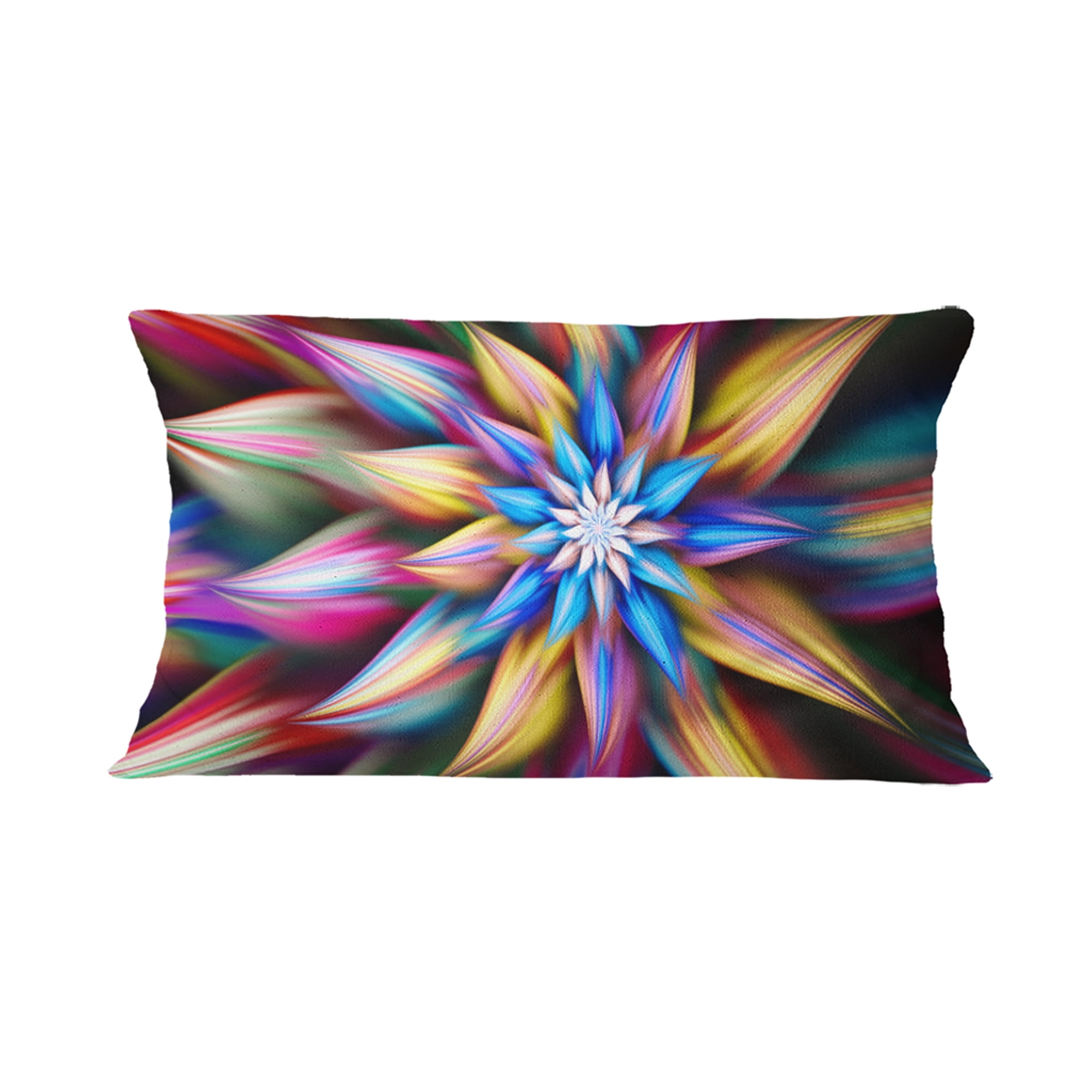 Designart Exotic Multi Color Flower Petals - Floral Throw Pillow - 12x20