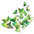 thumbnail image 1 of 24 pegatinas de pared de mariposa 3D extraíbles con imanes para nevera, decoración para habitación de niños, mural artístico, color verde, 1 of 5