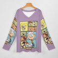 thumbnail image 3 of The Loud House Womens T Shirts V Neck Long Sleeve Tops Causal Loose Summer T-Shirts XL, 3 of 7