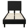 thumbnail image 3 of Emma + Oliver Twin Size Tufted Upholstered Platform Bed in Black Fabric, 3 of 7