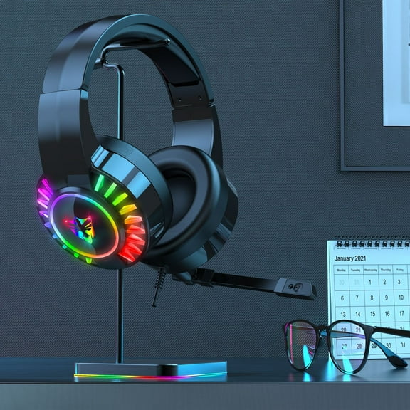 Fanshiluo 7.1 Surround Sound Bluetooth Gaming Headphones - RGB PC Headset with Microphone, Noise Cancelling, Suitable Headset For Ps5, Pc, Ps4, Mac, Switch
