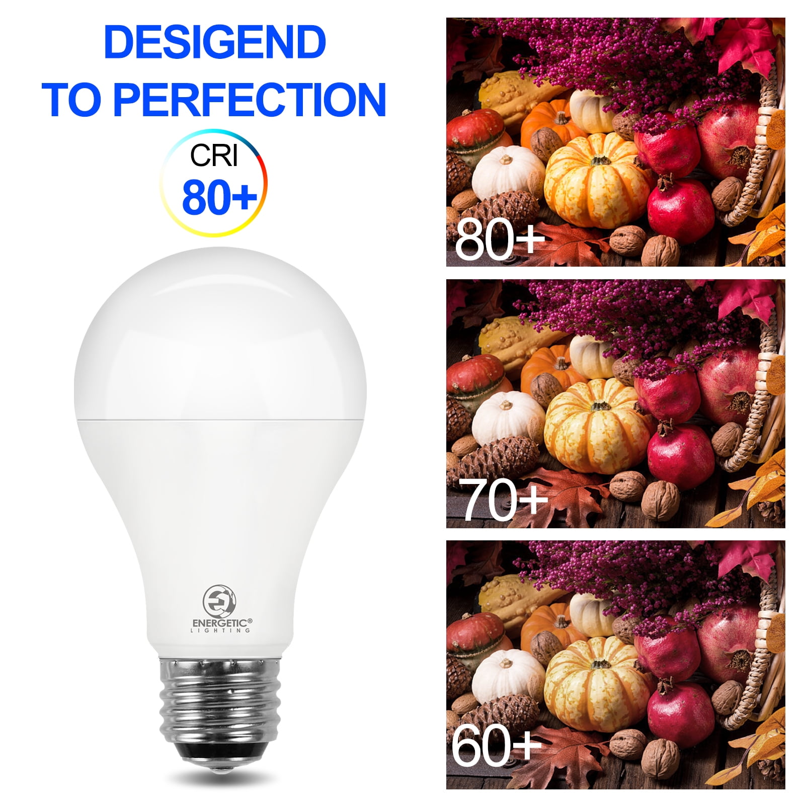 ENERGETIC Super Bright 50/100/150 Watts 3-Way A21 LED Light Bulb, 800/1600/2200 Lumens, 5000K Daylight,Non-dimmable, E26 Base, ETL Listed, 4 Pack