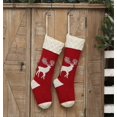 thumbnail image 4 of Christmas Stockings, Knitted Reindeer Pattern Xmas Stockings Traditional Hanging Socks Ornament for Family Holiday Party Decorations 46CM, 4 of 5