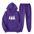 thumbnail image 2 of THDHVS Sweatsuits Women 2 Piece Outfit,Workout Sets for Women,Women's 2 Piece Tracksuit Fall Outfits Long Sleeve Pullover Hoodies Sweatshirt Sweatpants Lounge Set Sweatsuits Purple 2XL, 2 of 7