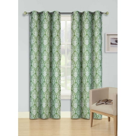 Antique Sage Finish - Gorgeous Home (F12) 1 PANEL BIG ANTIQUE FLORAL PRINTED SAGE GREEN 84