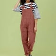 thumbnail image 2 of IROINNID Women's Casual Soild Color Stretch Bib Overalls Pants Pocketed Jumpsuits, 2 of 8